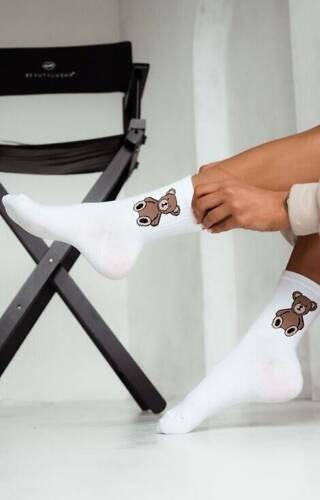 Шкарпетки жіночі Плюшевий ведмедик 0200-008 Milena - білий