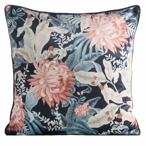 Декоративна велюрова наволочка Velvet 113 Eurofirany - чорний/помаранчевий