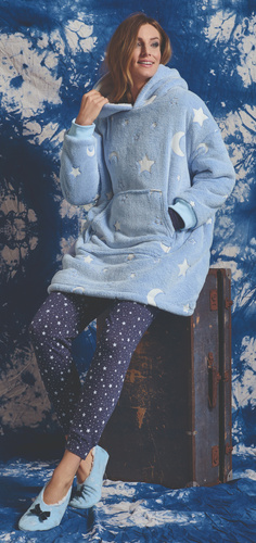 Жіноча коц-блуза Milana Sorbetto – блакитна флісова, що світиться у темряві