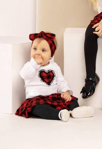 Дитяче боді з довгим рукавом 163533 "Magia Świąt" Nicol, - біий, клітинка.