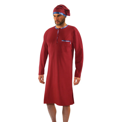 Чоловіча нічна сорочка  3113 Sesto Senso, - бордовий