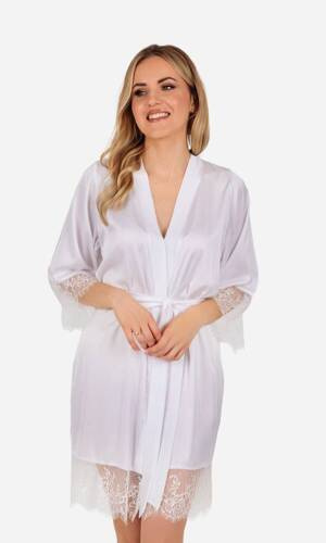 Халат жіночий сатиновий Emma ByShelly, - білий