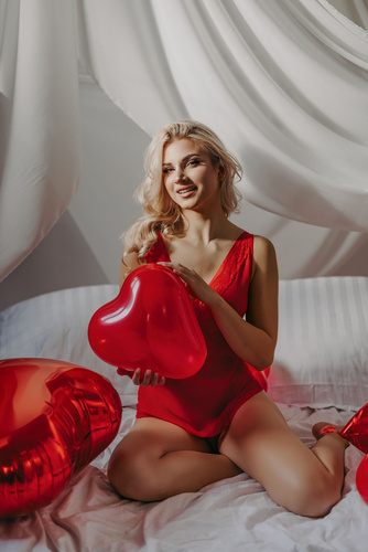 Нічна сорочка з сіточки 2126 Herty  Teyli, - червоний