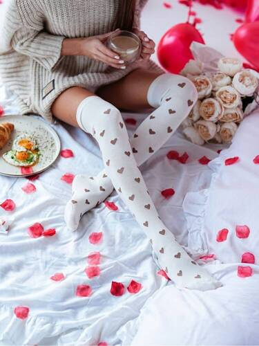 Заколінки жіночі 0293 Walentynki Milena, - кремовий