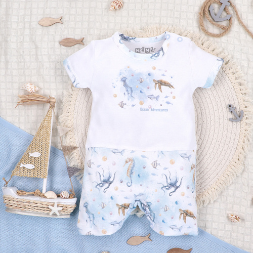 Nini Немовлячий ромпер Sea Of Joy білий