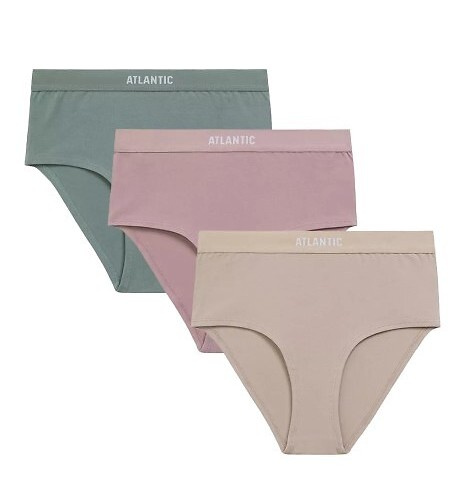 Набір трусиків жіночих 3CLP-009 Maxi Sport Atlantic - бежевий/рожевий/зелений