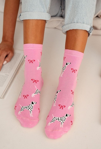 Шкарпетки жіночі 0200-168 Dalmatańczyk/Далматинець Milena, - рожевий