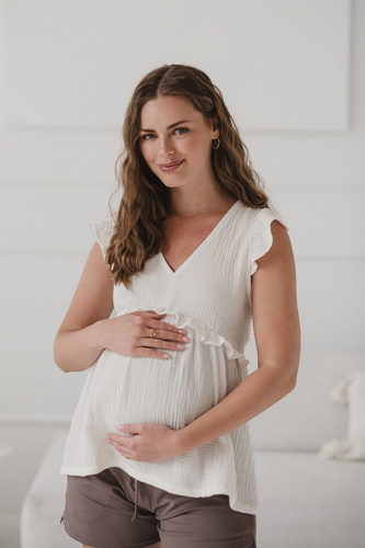 Блузка для вагітних і годуючих жінок Milky Butterfly – комфорт і стиль Milk&Love,- кремовий