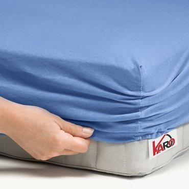 Трикотажне простирадло з резинкою Jersey KARO, - синій