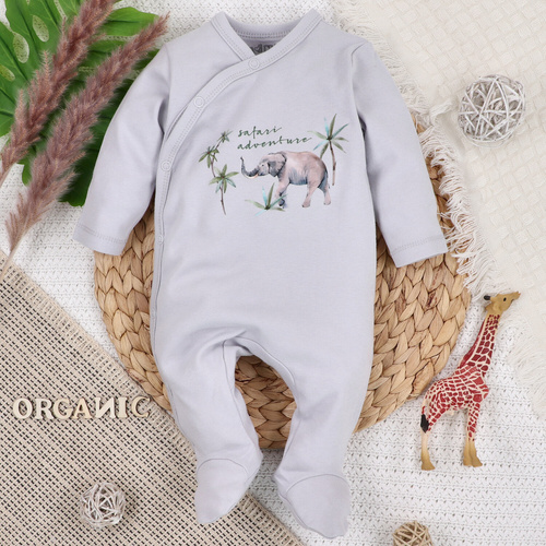 Дитячий чоловічок з органічної бавовни ABN-4301 Safari Adventure Nini - сірий