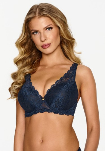 Бюстгальтер Lupoline 2618 – синій push-up з гелевою вставкою та мереживом