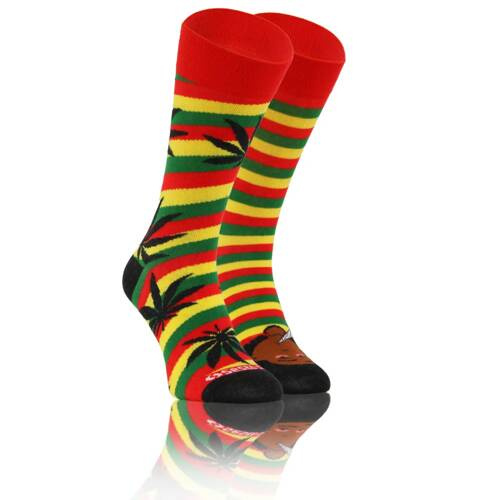 Високі асиметричні шкарпетки Листя Растаман finest cotton Sesto Senso, - жовтий