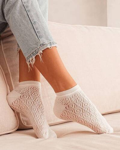 Ажурні шкарпетки жіночі 1504-002 Ażurowe Milena, - екрю