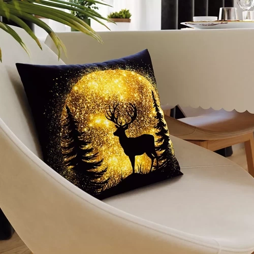 Декоративна наволочка PBN286 Brokatowy jelonek Markizeta, - чорний