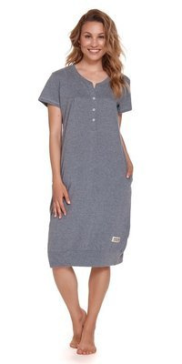 4348 Hічна сорочка для вагітних і для вигодовування Doctor Nap - темно сірий
