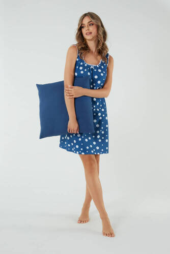 Нічна сорочка жіноча Raba Italian Fashion, - блакитний/друк