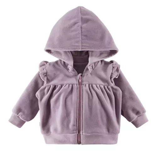 Дитяча велюрова кофта на блискавці Botanic Eevi, - верес