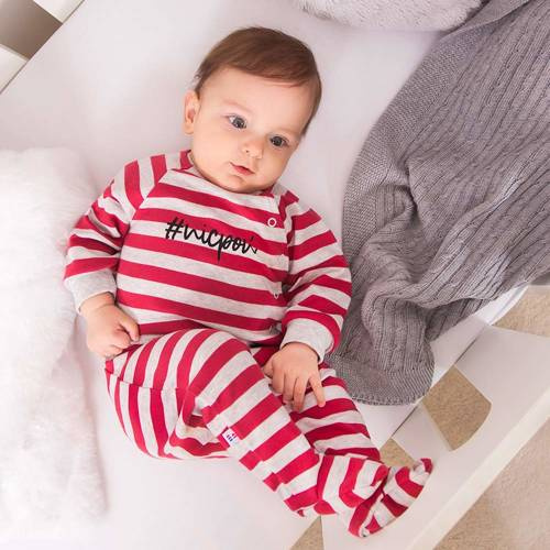 Дитячі повзунки 2 шт. Ancymon Eevi - сірий/червоний