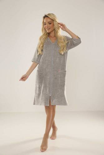 Велюровий халат жіночий Welur 431 Forex, - світлий меланж