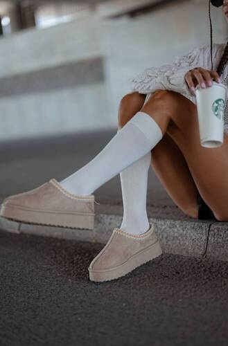 Підколінки жіночі 0248-001 Gładkie  Milena,- екрю