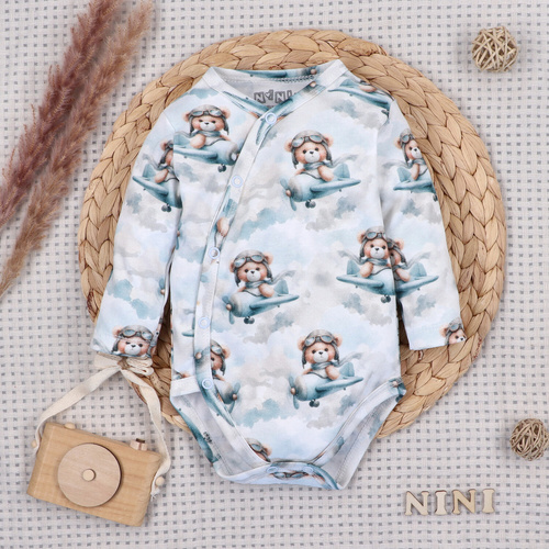 NINI ABN-5741/PIL Органічне боді на запах Baby Bear Pilot з ведмедиком