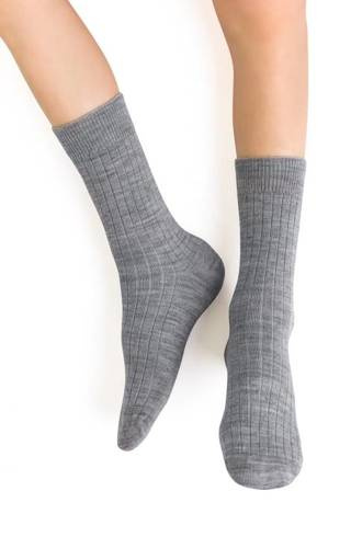 Дитячі шкарпетки з вовни мериноса art.130 Merino Wool Рубчик Steven, - 023 сірий