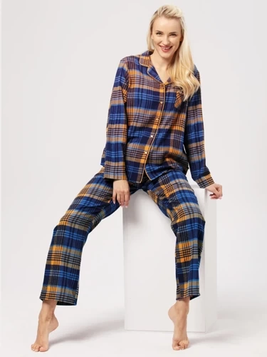 Піжама жіноча LNS 481 Фланель Key, -темно-синій