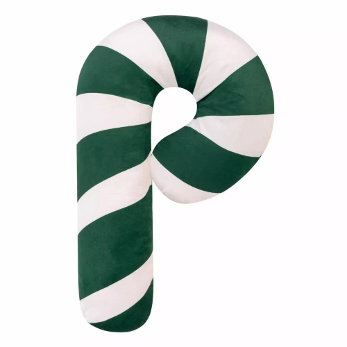 Різдвяна подушка Цукерка Паличка NL24 – 35x57, зелений та білий оксамит з книги «З-під голки та нитки