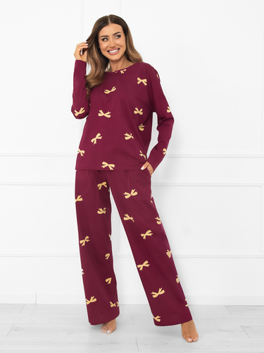 Жіноча піжама Kwadro Italian Fashion – бавовняна, довгий рукав і штани