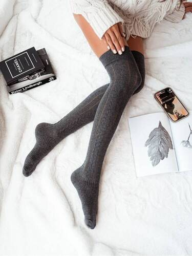 Жіночі заколінки ажурні 0347.001 Milena, - темний меланж