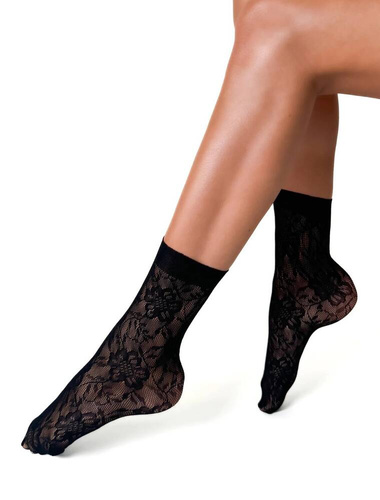 Ажурні шкарпетки Rosa Stile Vaneziana, - чорний