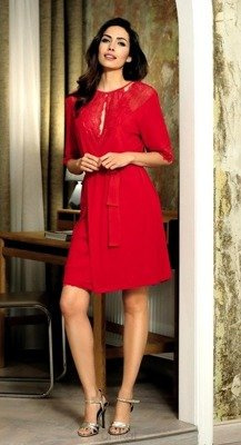 Irina szlafrok z wiskozy Unikat - czerwony (w)