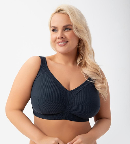 K 973 Nela Бюстгальтер soft без кісточок Gorsenia, темно-синій - м'які чашки, спортивний дизайн, для великих грудей