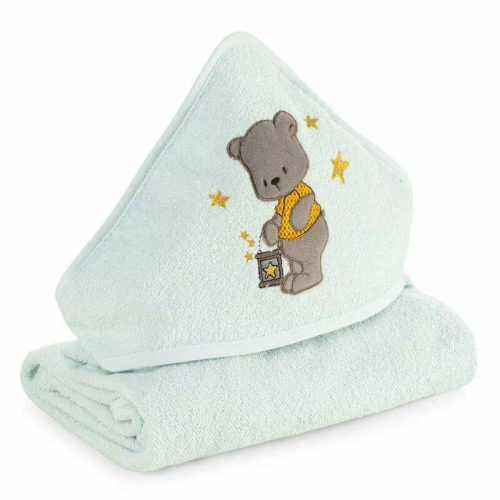Дитячий рушник після купання Baby 62 Miś Eurofirany,- м'ятний