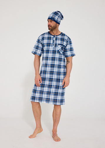 Cornette 109/37– чоловіча нічна сорочка 100% бавовна з коротким рукавом і гудзиками