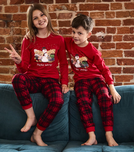 593/171 966/171 Winter Піжама для хлопчика Cornette, - червона, бавовна, новорічна тематика