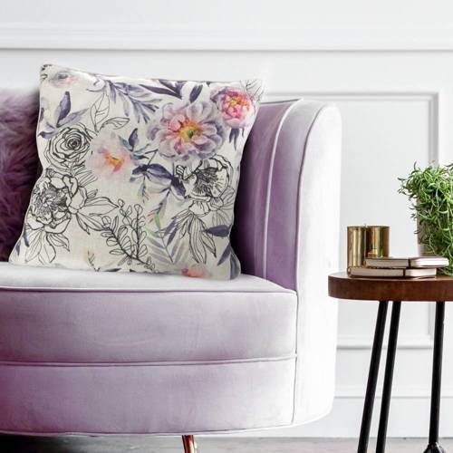 Декоративна наволочка Len 17 з принтом Eurofirany, - кремова