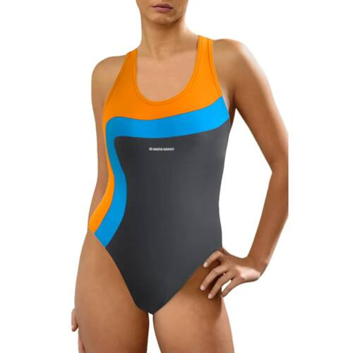 Жіночий суцільний купальник BW 728 Sesto Senso, - графітний