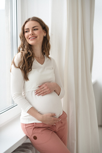 Milk&Love Milk Shirt блузка для вагітних і годування 7/8 white