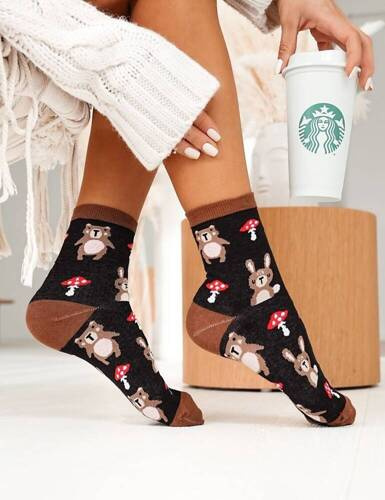 Шкарпетки жіночі 0200-129 Misie i Muchomor Milena, - чорний