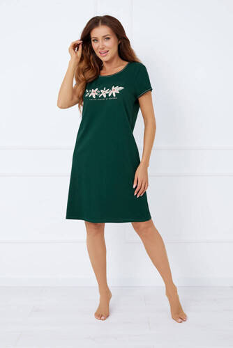 Нічна сорочка жіноча Florisa короткий рукав Italian Fashion, - темно-зелений