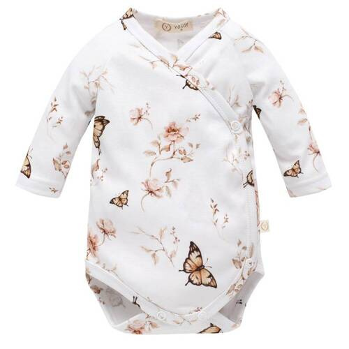 Дитяче боді на запах з органічної бавовни Butterflies Yosoy