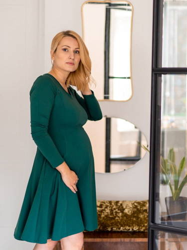 Сукня для вагітних та  годуючих Mama  Milk&Love, - зелений