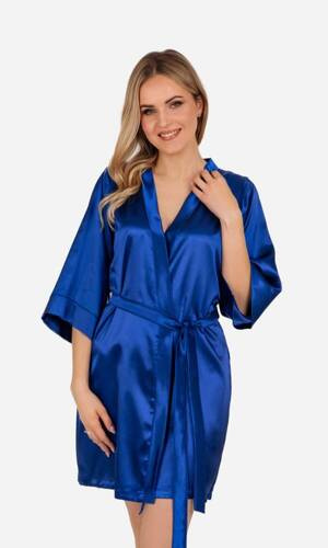 Vesna Жіночий халат сатиновий ByShelly - блакитний