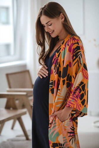 Бамбуковий жіночий халат Tropical Orange Milk&Love, - помаранчевий