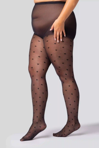 Polka Dot Колготки Queen Size 30 den Mona– в горошок, напівматові, елегантні