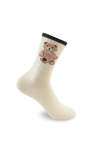 Be Snazzy SK-136 Misie жіночі зимові шкарпетки м’які без тиску, ecru