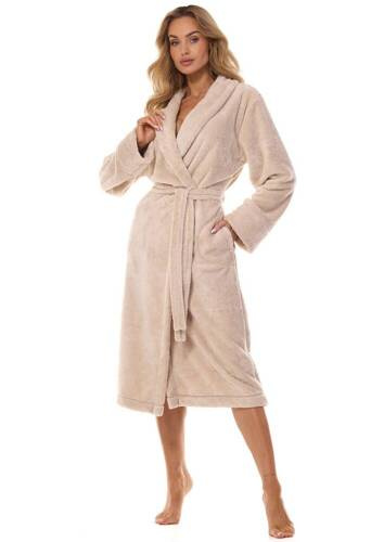 Довгий жіночий халат 2413 Camelia L&L, - angora