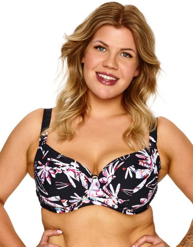 Бюстгальтер Rosa Big Lupoline чорний floral full cup для великого бюста