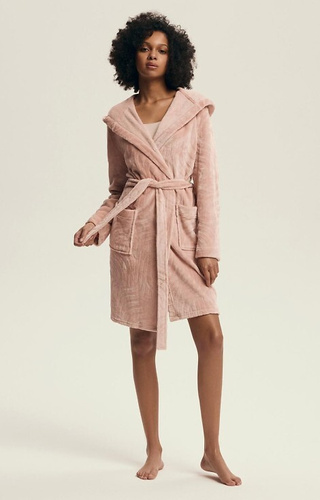 Жіночий халат з капюшоном 43602 Devyn Henderson – короткий, теплий, м’який